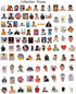 Kilmila Bad Pop Singer Bunny Stickers (100Pcs with Rabbit Keychain Pendant Decor) Gifts Bad Pop Singer Bunny Merch Part Supplies Vinyl Sticker Guitar Travel Case Sticker Decor Laptop Stickers