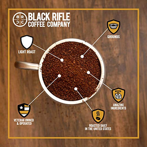 Black Rifle Coffee Silencer Smooth (Light Roast) Ground 12 Ounce Bag, Light Roast Ground Coffee,100% Colombian Excelso Beans With a Smooth Finish, Helps Support Veterans and First Responders