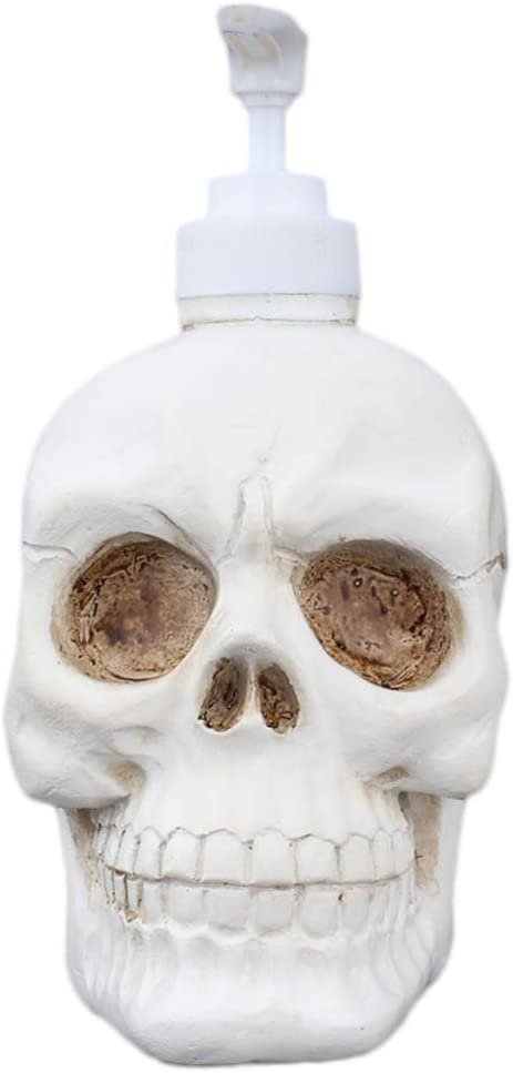 HEMOTON Skull Empty Dispenser Bottle for Hand Soap Shampoo Lotion Shower Gel Liquid Halloween Gothic Decor