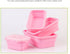 4-piece Collapsible Silicone Lunch Box, Portable Food Storage Container Outdoor Picnic Box Space Saving, Microwave, Dishwasher and Freezer Safe 350/500/800/1200mL350/500/800/1200mL(Pink)