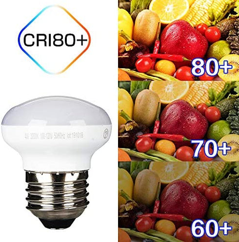 Haian Support E26 Base LED Bulb, R14 Shape, 4W(25 Watt) Curio Cabinet Light Bulb, 4Pack
