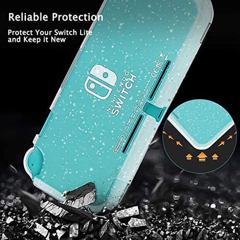 DLseego Protective Case Compatible with Nintendo Switch Lite , Glitter Bling Soft TPU Cover with Shock-Absorption and Anti-Scratch Design Protective Case - Crystal Glitter