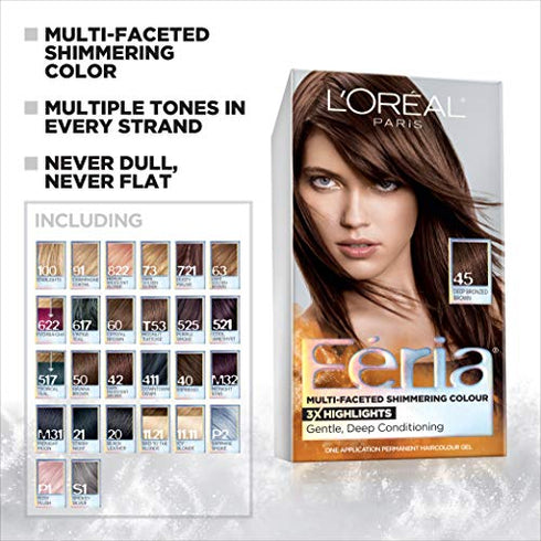 L'Oreal Paris Feria Multi-Faceted Shimmering Permanent Hair Color, 721 Dusty Mauve