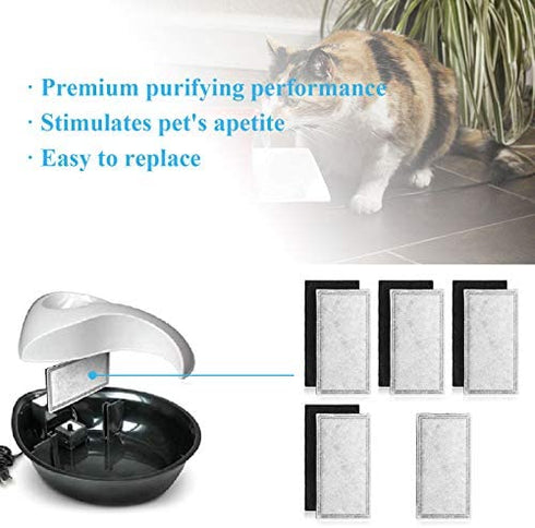 APPLIANCEMATES Pet Fountain Charcoal Replacement Filters Suitable for Harmony Automatic Plastic Water Fountains 9-Pack