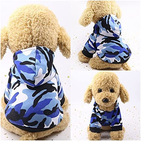 Dog Hoodie Sweatshirts Puppy Sweaters for Small Dogs Boy Girl for 1-2lbs Dogs - Winter Fall Dog Clothes for Chihuahua Doggie Pet Cat Warm Fleece Coat Outfit Camo (X-Small (1-2lbs))