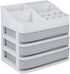 ELUCHANG Cosmetic Makeup Organizer Plastic Storage Box with Drawer Lipsticks Holder Desktop Sundry Storage Case