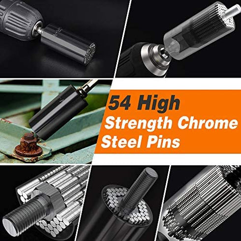 Universal Socket Tool Gift for Men, Super Grip Socket Set Fits Standard 1/4''-3/4'' with Multi-Function Power Drill Adapter, Christmas Stocking Stuffers for Men Him Dad Husband Boyfriend Her (Black*1)