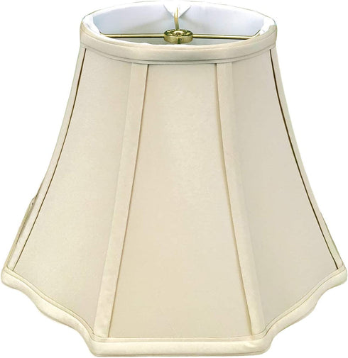 Royal Designs, Inc. BSO-701-16BG Flare Bottom Outside Corner Scallop Basic Lamp Shade, 9 x 16 x 12, Beige