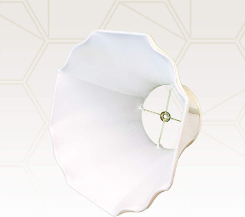 Royal Designs, Inc. BSO-701-16BG Flare Bottom Outside Corner Scallop Basic Lamp Shade, 9 x 16 x 12, Beige