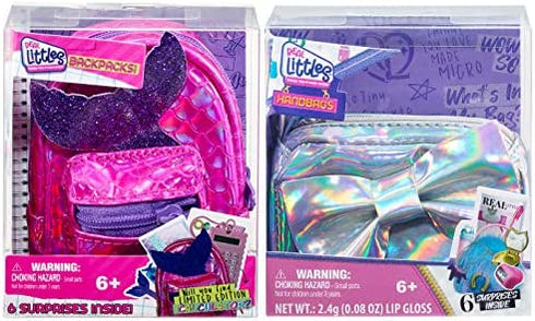 REAL LITTLES - Collectible Micro Backpack and Micro Handbag with 12 Micro Working Surprises Inside!, Multicolor (25324)