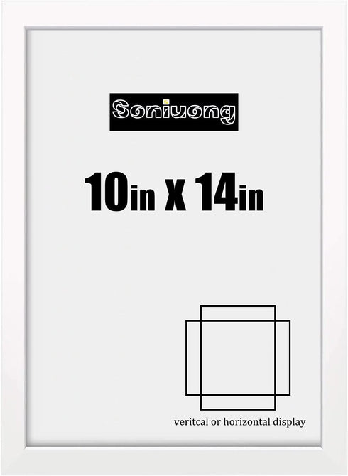 10x14 inch Wood Picture Frames for Wall Hanging,Diamond Painting Frames Rectangle Baby Scan Picture Frame for Family Walls Decoration,Anniversary,Wedding,Christmas,Halloween,Shower,Certificate (White)