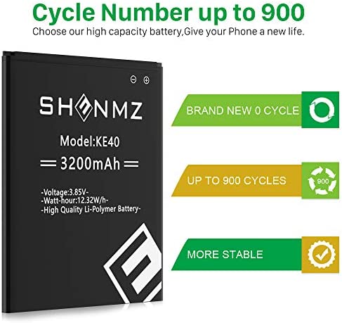 Moto E6 Battery, 3200mAh New 0 Cycle Higher Capacity Replacement Battery for Motorola Moto KE40 E6 XT2005