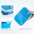 MAXCOOK Collapsible Lunch Container Stacking Silicone Lunch Box with Spoon & Fork, 1500ml/3-Compartment Portable Bento Storage Containers for Food, Microwave, Freezer, Dishwasher Safe, BPA Free Blue