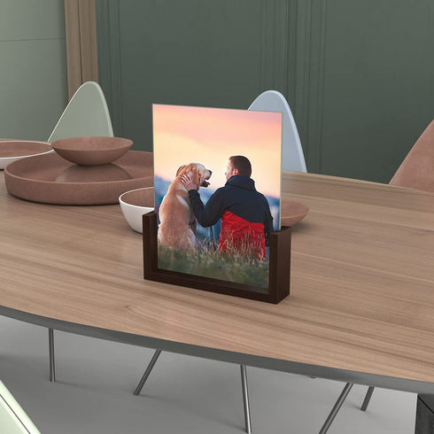 RLAVBL 8x10 Picture Frame Set of 2, Rustic Glass Photo Frames with Base for Tabletop Display