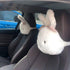 MeiBoAll Car Headrest Pillow, 2pcs Cute Cartoon Car Headrest Neck Support Cushion Plush Rabbit Automotive Interiors Trim Decoration Mounted Headrest Pillows for Car Front Seats, White