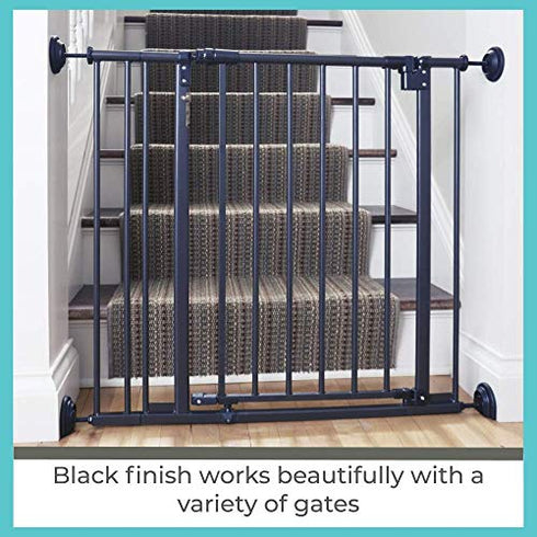 Toddleroo by North States Baby Gate Wall Guards: Provides Extra Safety and Stability for Most Pressure Mounted Gates, Protects Walls from Damage, Black, 4 Count