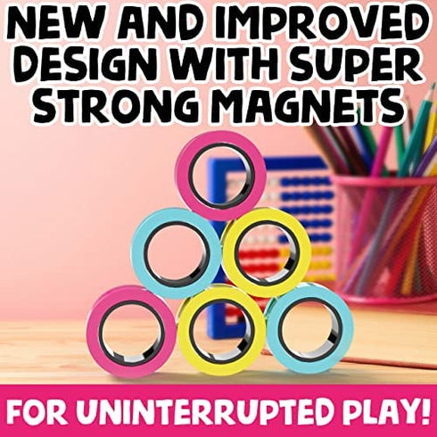 BunMo Fidget Toys - Magnetic Rings Fidget Toy Fidgets. The 123GO! Fidget Rings, Fidget Toys for Adults, Anxiety and ADHD Toys, Fidgets for Adults Teens and Kids.