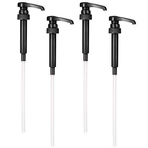 Black Pump Coffee Syrup Pumps - 4 Pcs Coffee Creamer Pump Dispenser Milk Pump for Gallon Black Cherry Juice Bottle Pumps Soda Can Pump - Ketchup Can Pump Half Gallon Pump Squirt Bottle Pump Reluen