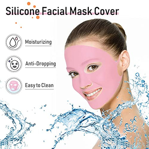 32 Pieces Facial Chest Neck Silicone Pad Reusable Face Forehead Patches Facial Sleeping Mask Cover for Smoothing Facial Chest Neck Forehead Eye Mouth