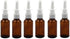 6PCS 15ML Empty Brown Glass Sprayer Nasal Bottle Empty Travel Refillable Aromatherapy Perfume Bottles For Cosmetic Nasal Irrigation Spray Saline Water Applications