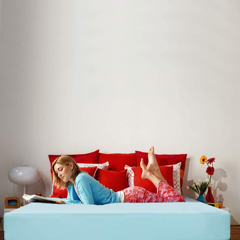 BROLEX King Fitted Sheet,1 Single Fitted Sheet Only,Ultra Soft Stretchy Jersey Knit,Wrinkle Free & Stay in Place,Fit Mattress Deep from 8" Up to 14",Baby Blue