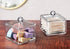 Modern Square Qtip Holder Acrylic Bathroom Vanity Countertop Storage Organizer Canister Jar for Cotton Swabs, Rounds, Balls, Makeup Sponges, Bath Salts - 2 Pack - Clear