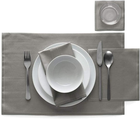 MY DRAP Cotton Luncheon Napkins, Washable and Reusable (25 Napkins, Grey)