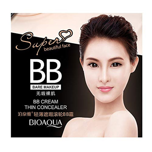 BIOAQUA BB Cream Thin Concealer Flawless Super Beautiful Face Bare Makeup Cover Pores Keep Your Skin Hydrated (#02 IVORY WHITE)