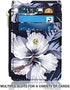 ELV Badge Holder with Zipper, ID Badge Card Holder Wallet with 5 Card Slots, 1 Side RFID Blocking Pocket and 20 inch Neck Lanyard Strap for Offices ID, School ID, Driver Licence (Floral)
