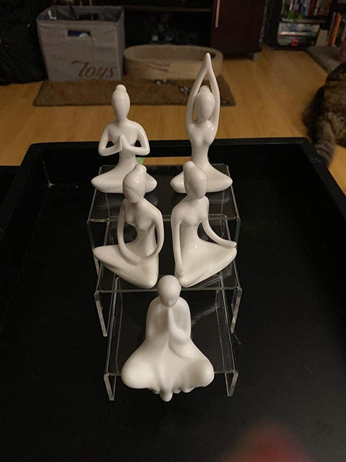 Hedume Set of 9 Clear Acrylic Display Risers for Figures, Buffets, Cupcakes and Jewelry Display Stands