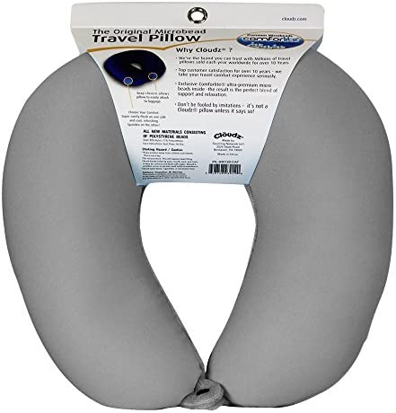 Cloudz Microbead Travel Neck Pillow - Grey