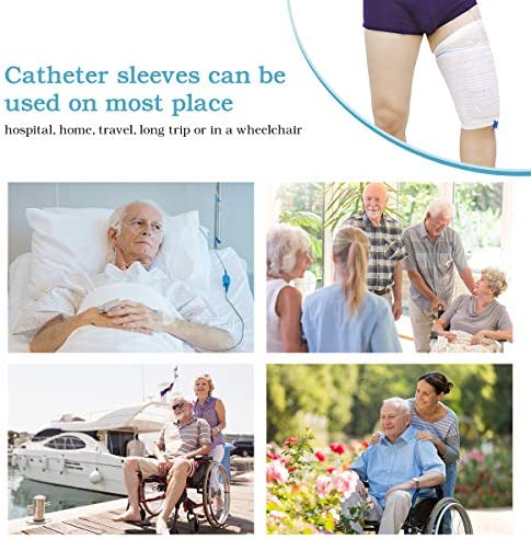 Catheter Leg Bag Holder 2 Count Fabric Catheter Sleeves Urine Leg Bag Holder - Urinary Drainage Bag Stay in Place Urine Bags for Legs Foley Catheter Bag Holder Strap for Men or Women Wheelchairs (M)
