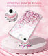 Caka Case for iPhone SE 2020, iPhone 7 8 SE 2020 Glitter Case with Built-in Screen Protector for Girls Women Girly Liquid Cover Shockproof Case for iPhone 6 6s 7 8 SE 2020 2022 (Rose Gold)