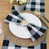 ARKSU Buffalo Plaid Napkin 12X12inch,Set of 10,Black and White Check Napkin for Christmas,Thanksgiving Decor