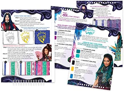 Make It Real - Disney Descendants 3 Sketchbook. Fashion Design Drawing and Coloring Book for Girls. Includes Evie and Descendants 3 Sketch Pages, Stencils, Stickers, and Design Guide