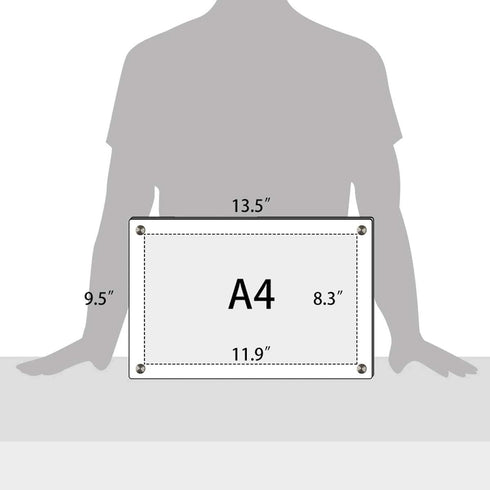 NIUBEE 8.5x11 8x10 Acrylic Picture Frame,Clear Plexiglass Frame Hanger for Photo Poster Certificate Sign Artwork Art Print Wall Hanging-A4 Letter Size