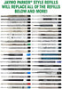 6 - Black Parker Compatible Ballpoint Pen Refills. Smooth Writing German Ink and 1mm Medium Tip. #1782467