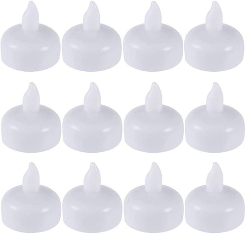 Floating Tealight Candles Battery Operated, Water Activated Sensor LED Flameless Flickering Tea Lights for Wedding Party Bathroom Pool SPA Aquarium Xmas Halloween - Warm White
