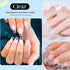 AZUREBEAUTY Clear Dip Powder Nail, Basic Transparent Nail Dipping Powder Crystal French Dip Nails Acrylic Nail Dip Art Starter Manicure Beginner DIY Salon Home Gift, No Need Lamp, 1 Oz/28g