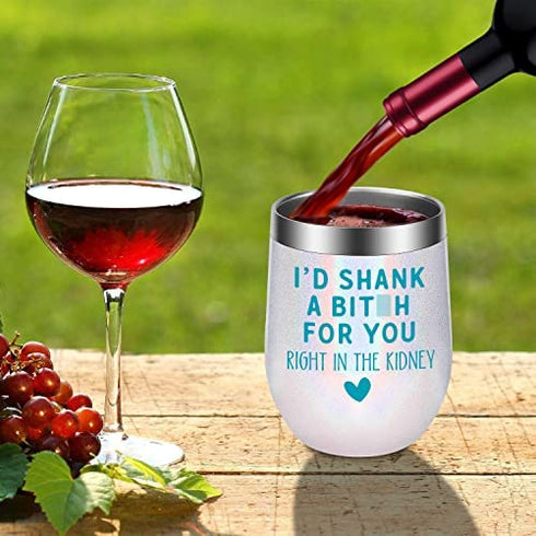 LEADO Best Friend, Friendship Gifts for Women - Sisters Gifts from Sister, Best Friend Birthday Gifts for Women Friends - Funny Galentines, Valentines Day Gifts for Friends, Her, Mom Wine Tumbler