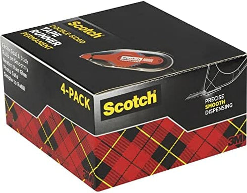 Scotch Adhesive Dot Roller Value Pack, .31 in x 49 ft, 4 Pack, Great for Home, Office and School Projects (6055BNS)