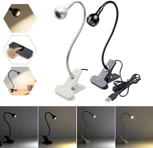 Clip on Light Reading Lights,Desk Lamps, Eye Protection Kids Desk Lamp, Flexible Night Light Reading Lamp,Desk Lamp(Black White)