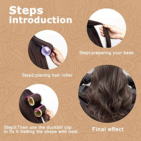 Self grip hair roller set,Hair roller set 18 pcs,Heatless hair curlers,Hair rollers for Long hair,Medium and Short hair,Hair rollers with hair roller clips and comb,Salon hairdressing curlers,DIY Hair Styles, Sungenol 3 Sizes Hair Rollers in 1 set