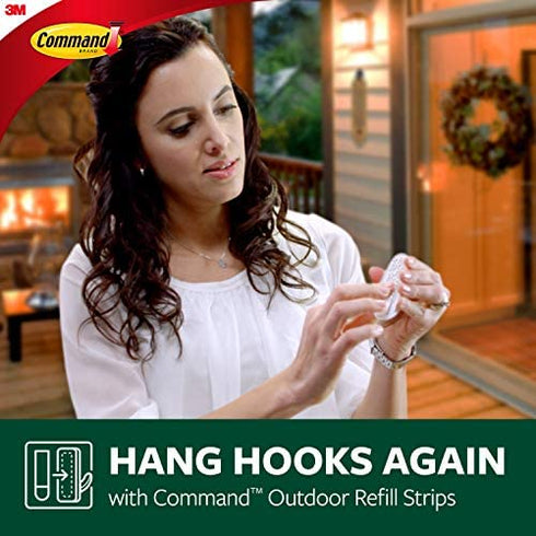Command 17615CLRAW-ES-E, 4-Medium, 2-Large, Re-Hang Window Hooks Strips, Assorted, Clear-Outdoor Refill, 6 Count