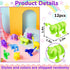 Zhanmai 12 Pieces Silicone Suction Toys Stress Toys Set Building Blocks Suction Toy Animal Shape Sucker Toys Multi Color for Stress Release, Family Parent Interactive Game Bath
