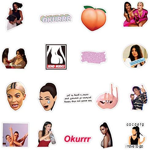 Kim Kardashian Stickers 50 Pcs Waterproof, Removable,Lovely,Beautiful,Stylish Teen Stickers, Suitable for Boys and Girls in Water Bottles,Phones,Guitar, Suitcase Durable Vinyl