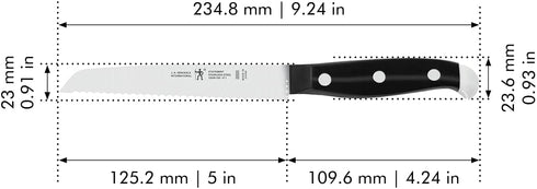 HENCKELS Statement Serrated Utility Knife, 5 inch, Black/Stainless Steel