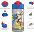 Zak Designs Disney 18/8 Single Wall Stainless Steel Kids Water Bottle with Flip-up Straw Spout and Locking Spout Cover, Durable Cup Stays Clean for Sports or Travel (15.5oz, Non-BPA, Mickey Mouse)