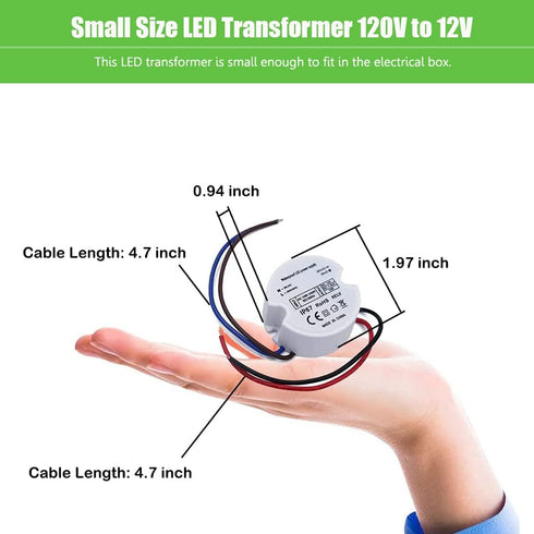 Makergroup 12V LED Power Supply Driver, IP67 Waterproof Constant Voltage Transformer, 120VAC to 12V DC Converter for LED Strip Lights Cabinet Lights and G4, MR11, MR16 Light Bulbs (15W 2-Pack)