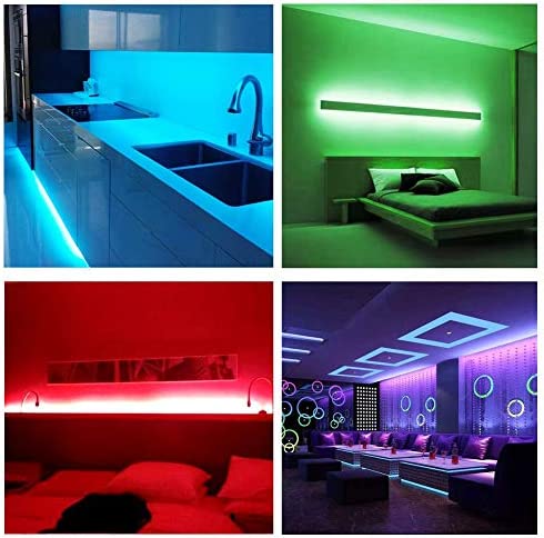 Entiqi LED Strip Lights Battery Powered, 6.5FT/2M RGB LED Light Strip SMD5050 60 LEDs Rope Lights Color Changing Flexible LED Strip Kit for Home Bedroom DIY Party Indoor Outdoor